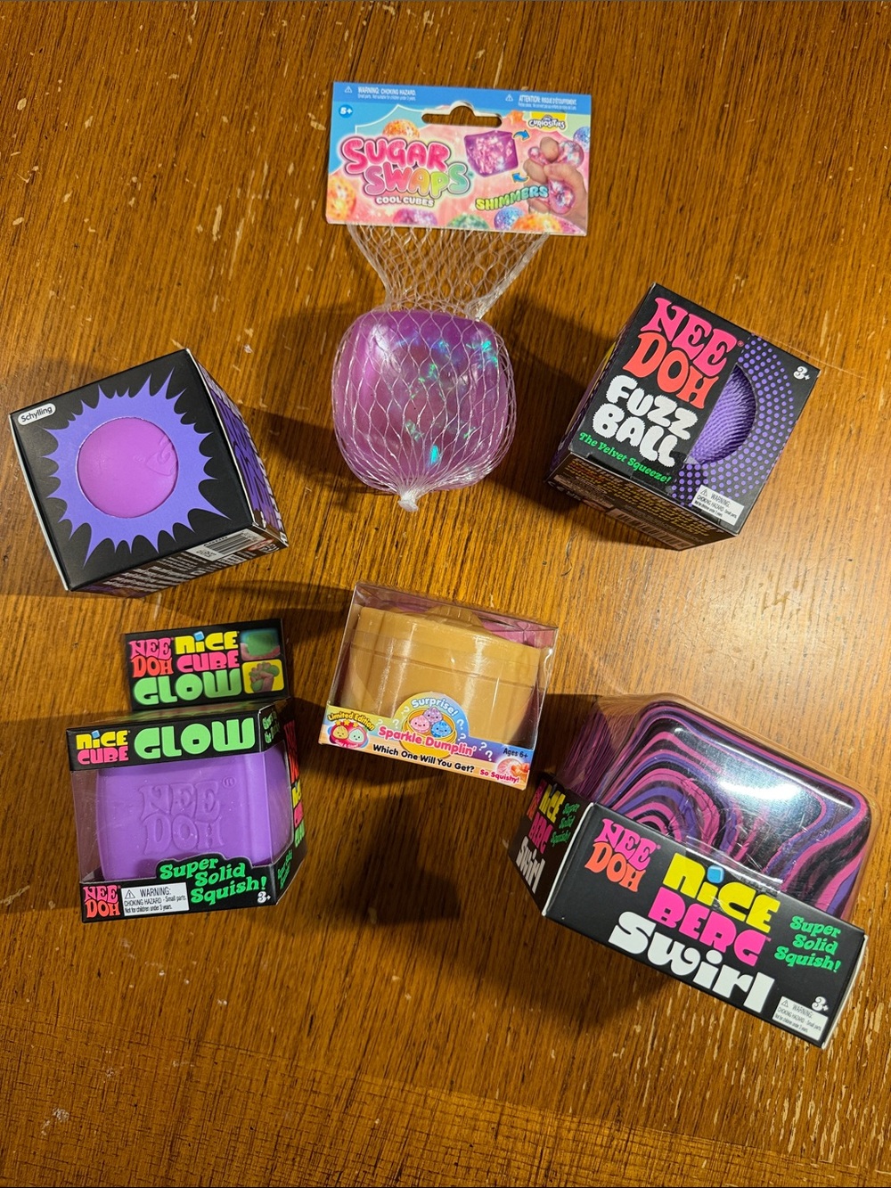 💜 Nee Doh Bundle with Sparkle Dumpling & Sugar Swaps Squishy Toys